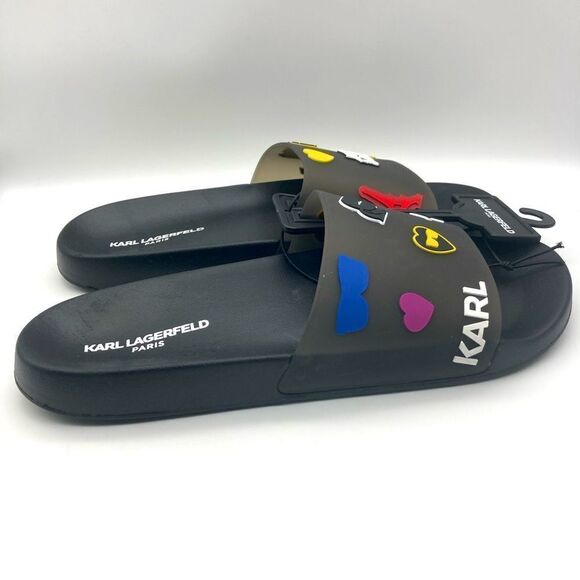 NWT Karl Lagerfeld Paris Zabina Black Sandals Size 8M - Picture 3 of 7